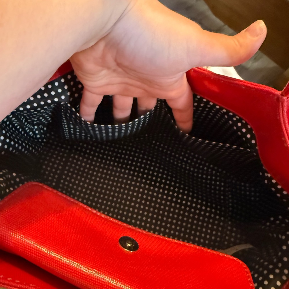 kate spade Red Satchel with Cream Handles - Picture 6 of 6